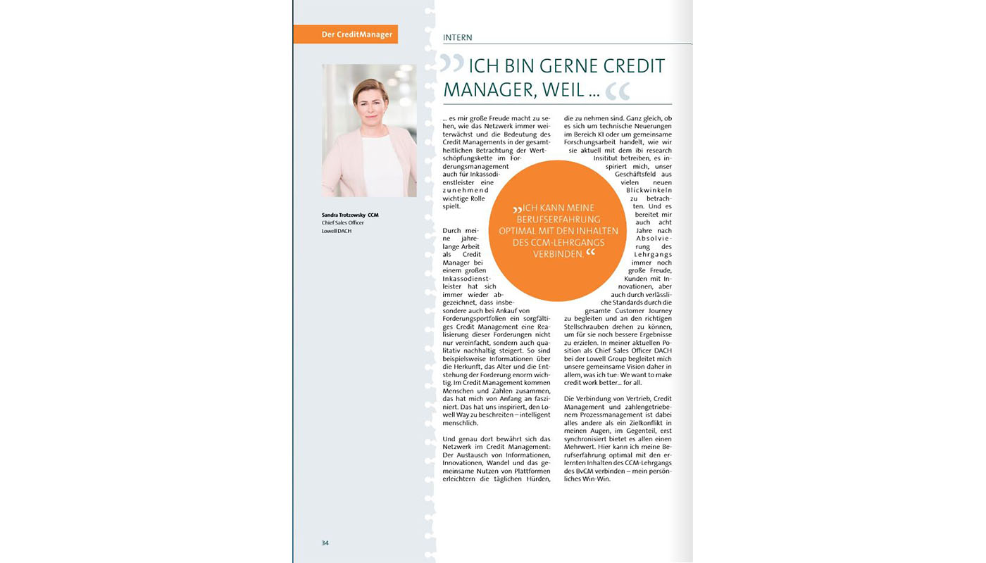 Interview mit Sandra Trotzowsky im Credit Manager